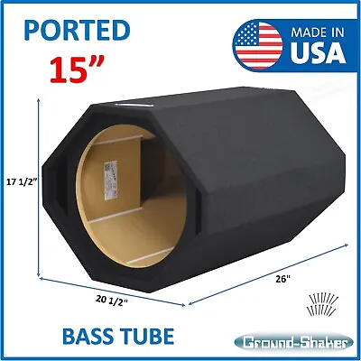 $270 • Buy Ground Shaker 15  Bass Tube Single Ported Vented Subwoofer Enclosure Sub Box