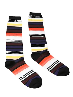 Missoni GM00CMD4934 0001 Black/Orange Striped Boot Socks • $15.99