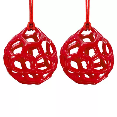 2Pcs Goat Feeder Ball Horse Slow Hay Feeding Hanging Bag Relieve Stress Red • $28.72