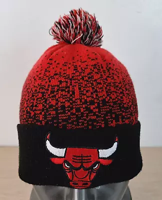 Mitchell & Ness Chicago Bulls Beanie/pom Hat/cap Red/black One Size Outdoor • $12.50