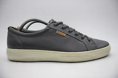 ECCO Soft 7 Men's Size EU 44 Gray Leather Casual Sneakers Shoes Comfort  Dress • $35.95