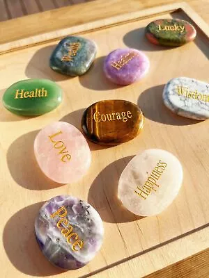 1PC 1.6  Quartz Crystal Worry Stone Inspirational Healing Reiki Energy Gift  • $6.99