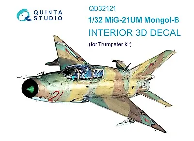 1:32 Decal MiG-21UM 3D-Printed & Colored Interior (Trumpeter) Quinta QD32121 • $64.50