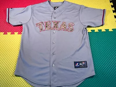 Vintage Texas Rangers Majestic Gray Sewn Blank No-Name Jersey Men's Size Large • $49.99