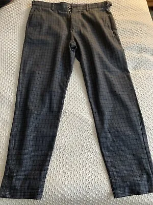 ZARA MAN Checked Trousers 32 Slim Fit Navy Green. • £9.99