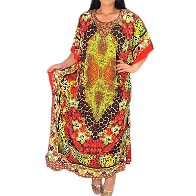 Free Size Kaftan Maxi Dress Modest Wear Beach Cover Up Fits 1416182022 • $39