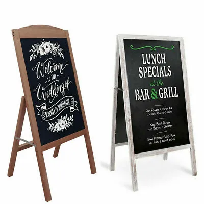 Wood Frame Cafe Restaurant Bar Sidewalk Chalkboard Easel Menu Wedding Sign Board • $39.91