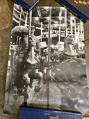 Vintage Fair Ride Merry Go Round Poster Carnival 15x23 Photograph 60s/70s • $35