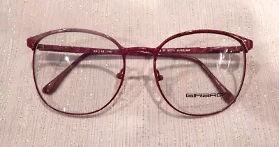 Vintage P3 GIRARD 6772 Burgundy Marble 56/18 Eyeglass Frame NOS #218 • $9.99