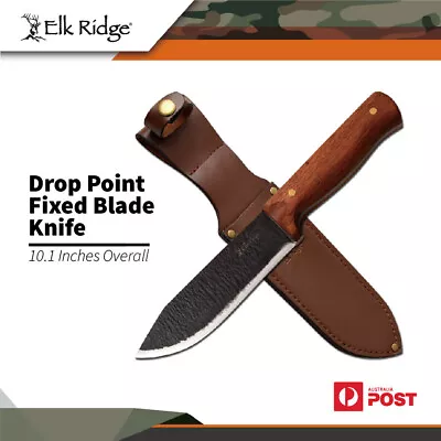 Elk Ridge 10.1  Hunting Outdoor Fixed Blade Fixed Blade Knife W Sheath Er-200-12 • $109.50