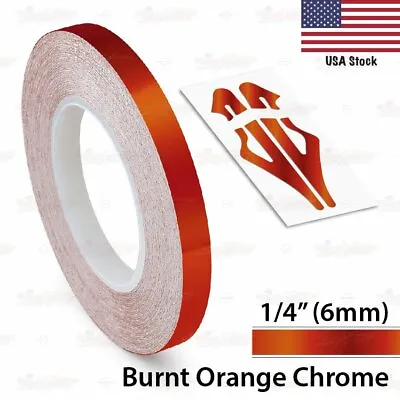 BURNT-ORANGE CHROME Pinstriping Pin Stripe Car Motorcycle Tape Decal Stickers • $8.95
