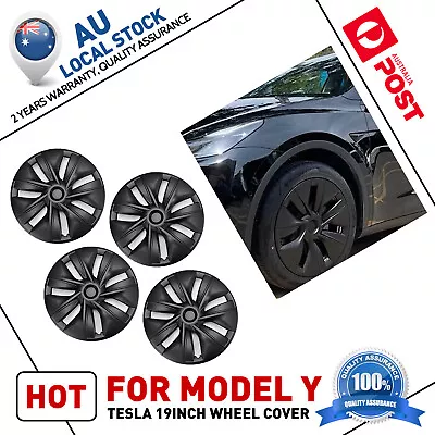 For Tesla Model Y Gemini Wheel Hubcaps 19  Rim Cover Caps Hub Cap Black Set Of 4 • $134.09