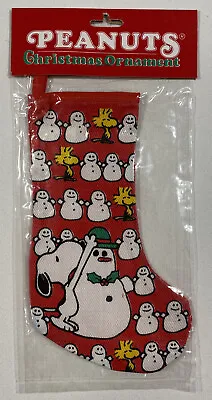 Vintage PEANUTS Christmas SNOOPY & WOODSTOCK Ornament STOCKING Made In TAIWAN! • $14.99