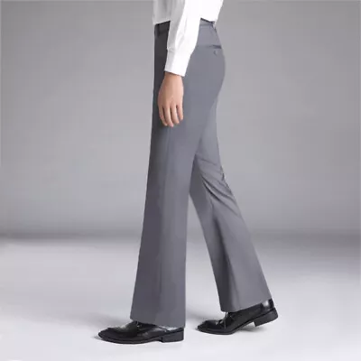 Mens Modern Latin Dance Pants Solid Straight Micro Flare Trousers Thin Suit Pant • $48.99