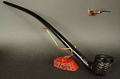 TOBACCO SMOKING PIPE Lotr Gandalf Hobbit 81  CHURCHWARDEN LONG 14   Black Rustic • £44.99