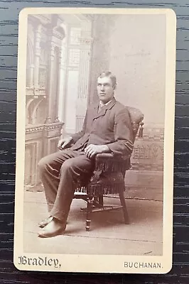 Bradley Buchanan Cdv 1880's Young Man Sitting In Chair Suit Well Dressed 2x4 • $5