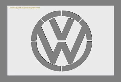 MYLAR STENCIL 'VW Logo New' 125/190 Micron A3/A4/A5 Sizes • £3.98