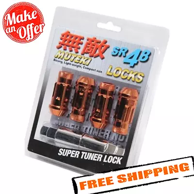 Wheel Mate 32901O Muteki SR48 Orange 12x1.25 48mm Open End Locking Lug Nut Set • $57.91