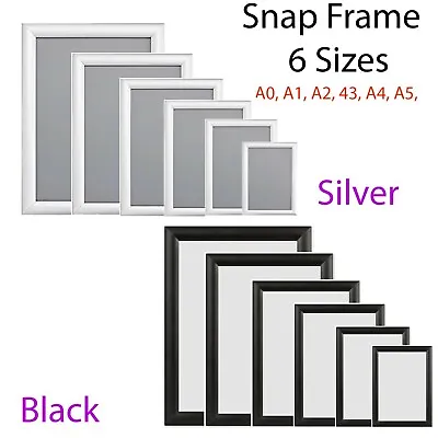 Black & Sliver Aluminium A0-A5 All Sizes Snap Poster Frame Clip Picture Photo  • £289.99