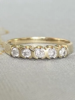 9ct Gold  & Diamond Half Eternity Ring* Size O 2g DIA 0.25ct !! • £134