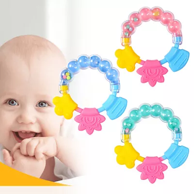 £3.99 • Buy Baby Teething Rattle Sensory Teether Toy Ring | BPA Free | Soother Sore Gums