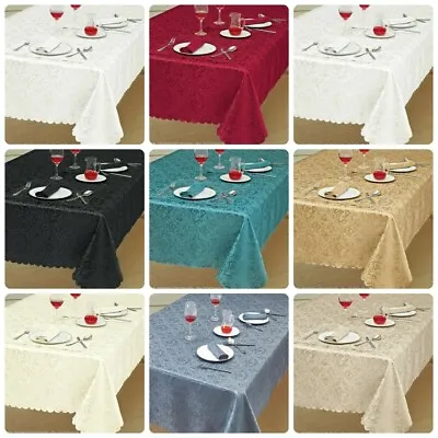 New Premium Quality Damask Jacquard Table ClothsTable Runner & Napkins For Table • £11.99