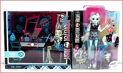 Monster High FRANKIE Doll + FRANKIE STEIN VANITY Set - Vanity Chair +Mor❤️VHTF❤️ • $63.95