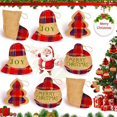$8.29 • Buy  Christmas Decorations Indoor Tree Ornaments, 8pcs Red Black Buffalo Plaid 