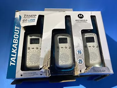 Motorola Talkabout T114TP Two-Way Radio 3-Pack Walkie Talkie Gray • $34