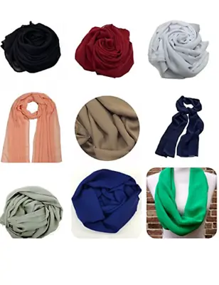 £3.49 • Buy New Soft Chiffon Scarf Hijab Sarong Shawl Wrap Plain Maxi 