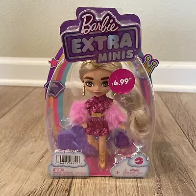 Barbie Extra Minis Doll 5.5 In Gold Crown Doll Stand Included. Brand New! • $8.93