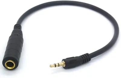 £4.50 • Buy 30cm 3.5mm To 6.35mm Audio Cable Female 1/4  To 1/8  Male Jack Stereo Cable