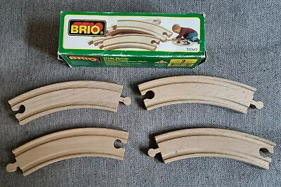 £7.99 • Buy Boxed Brio 33342 Curved Wooden Train Track 4 X Pieces