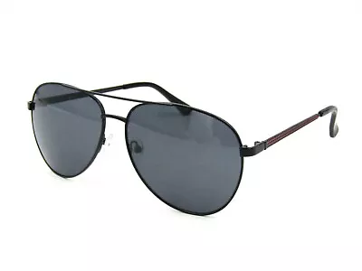 GUESS GF0215 Unisex Aviator Sunglasses 01A Black-Red / Gray 59-15-140 #353 • $26.95