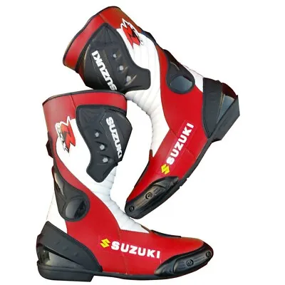 SUZUKI GSX Motorcycle Motorbike Racing  Leather Boots Shoes • $124.32