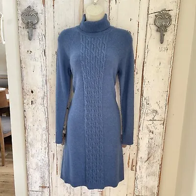 J. Jill Size XS Woman's Blue Cable Knit Turtleneck Long Sleeve Sweater Dress • $23.95