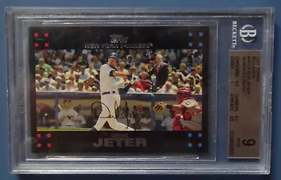 2007 Topps Baseball #40 Derek Jeter Bush/mantle Red Back Psa Mt 9 Hof Yankees • $23.50