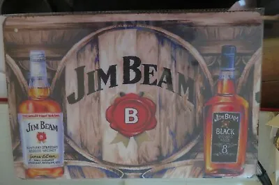 $10 • Buy JIM BEAM METAL TIN SIGN Man Cave Bar  Retro Style 30 By 20 Cm