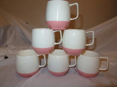 $24.99 • Buy 6 Vintage Bopp-Decker Vacron Plastic Pink White Insulated Handled Cups