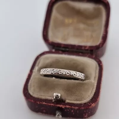 £225 • Buy Vintage 18ct White Gold Diamond Half Eternity Ring 18k 750 8 Stone Diamond Band