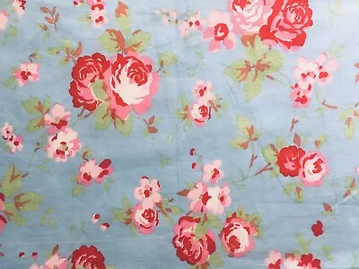 Cath Kidston IKEA FQ 50cm Square Rosali Rose Blue Cotton Lightweight Fabric New • £4.69