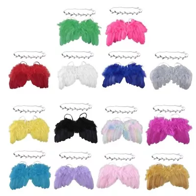 Fuzzy-Feather Angel Wings Headband Set For Baby Cosplay Girl Costume Photography • £3.63