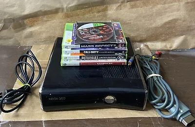 Microsoft Xbox 360 S Console No HDD 1439 AV Cable HDMI 5 GAMES-NO POWER SUPPLY • $59.99