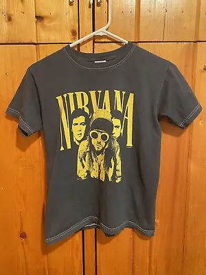 VTG Nirvana Shirt Youth L Anvil Black Rock 2006 Tour Concert Album EUC • $15