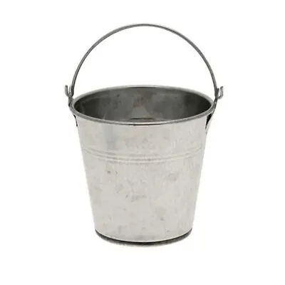 Metal Garden Pail Small / 8.5cm Medium Galvanised Bucket Planter With Handles • £6.98