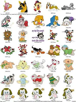 630 Cute Dogs Puppy Embroidery Machine Designs Collection Pes Jef Hus • $10.95