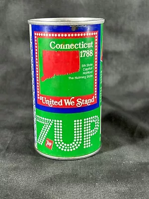 7up United We Stand Soda Pop Can #7 Connecticut - Vintage Air Filled Error Can • $25.27
