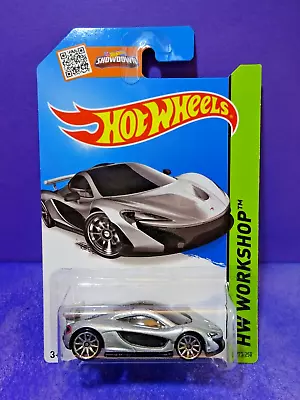 HOT WHEELS McLAREN P1 In Silver HW WORKSHOP Series. Long Card. 223/250 • $12.99