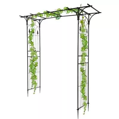 Metal Garden Archway Arch Plant Iron Frame Arbor Yard Decor Wedding Patio 80  L • $54.99