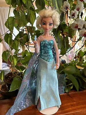 Disney Frozen Princess Elsa Plush Doll Vinyl Face Just Play Lovey Toy 14  • $15